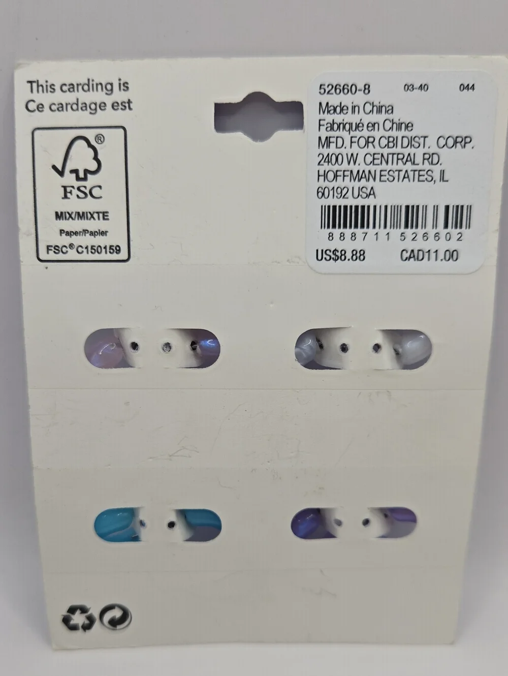 NEW Claire's Pastel Hoop Earring Set - White, Pink, Purple, Blue